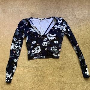 Charlotte Russe Long Sleeve Crop Top